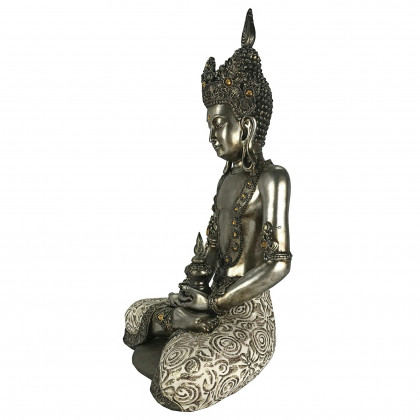 Toscano - Silver Tibetan Avalokitesvara Buddha Statue
