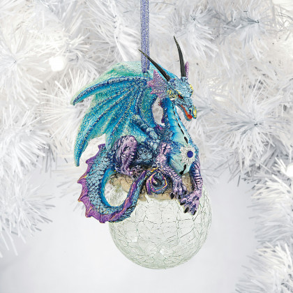 Toscano - Set of 3 Frost The Gothic Dragon Holiday Ornaments