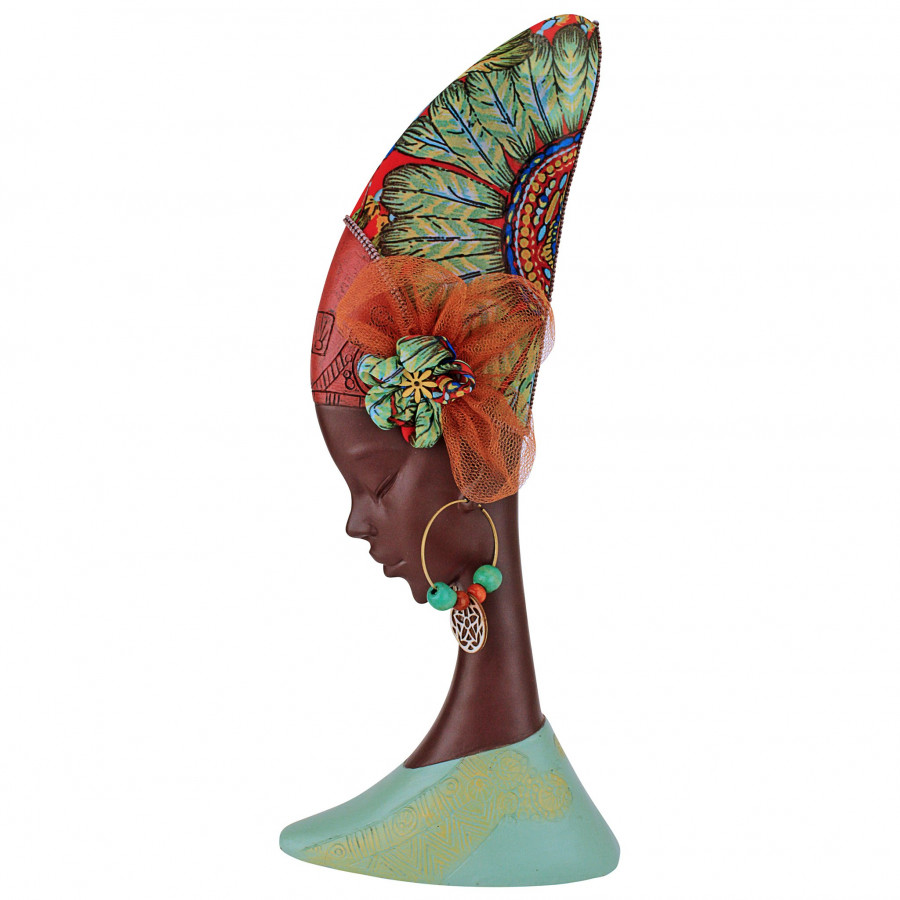 Toscano African Princess Gele Headdresses Nubian Maiden Sculptural Bust - Turban