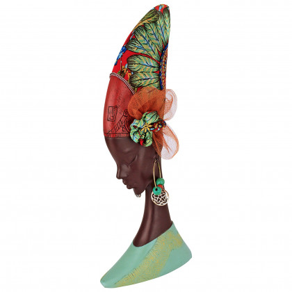 Toscano African Princess Gele Headdresses Nubian Maiden Sculptural Bust - Turban
