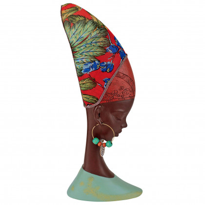 Toscano African Princess Gele Headdresses Nubian Maiden Sculptural Bust - Turban