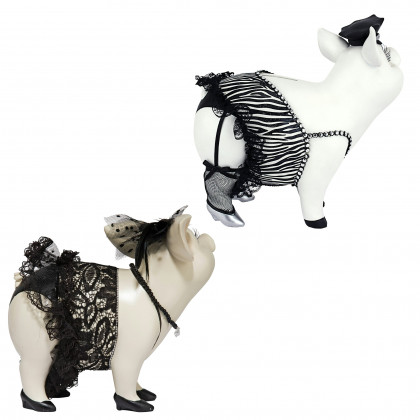 Toscano - Lace and Lard and Porker on Patrol Pig Statues