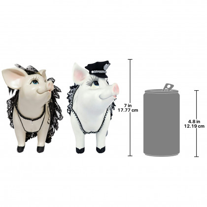 Toscano - Lace and Lard and Porker on Patrol Pig Statues