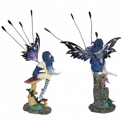 Toscano - Set of The Pepperwand Fairy Statues in Azure and Sapphire