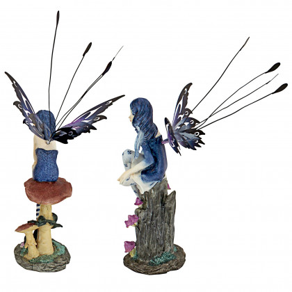 Toscano - Set of The Pepperwand Fairy Statues in Azure and Sapphire