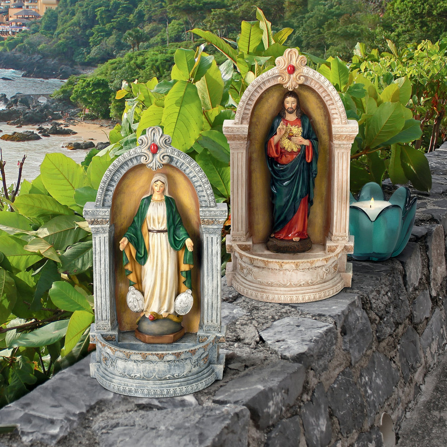 Toscano - Set of 2 Holy Family Devotionals Italian-Style Font StatuesSet of Two