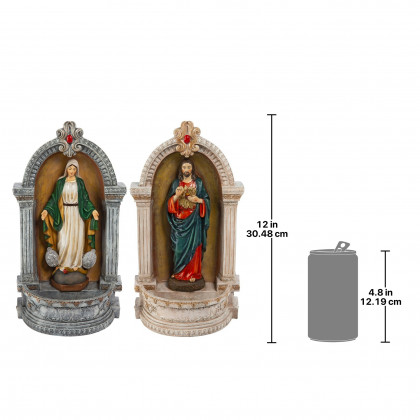 Toscano - Set of 2 Holy Family Devotionals Italian-Style Font StatuesSet of Two