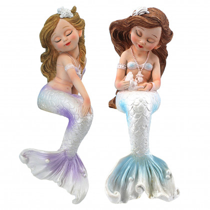Toscano - Sirens of the Sea Sitting Mermaid Twin Statues