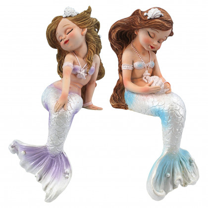 Toscano - Sirens of the Sea Sitting Mermaid Twin Statues