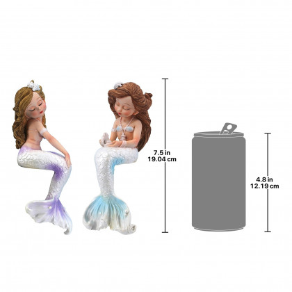 Toscano - Sirens of the Sea Sitting Mermaid Twin Statues