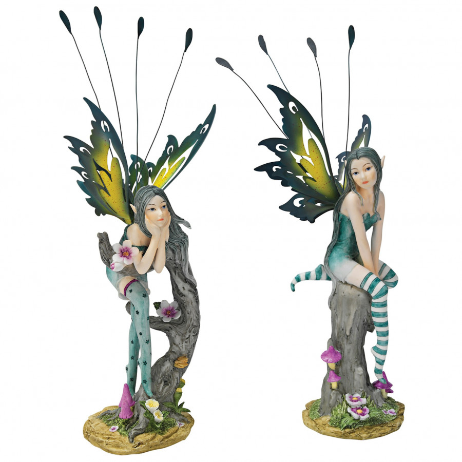 Toscano - Set of 2 Lochloy House Fairy Twin Statues
