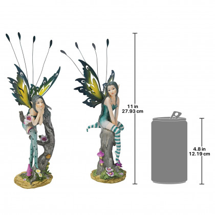 Toscano - Set of 2 Lochloy House Fairy Twin Statues