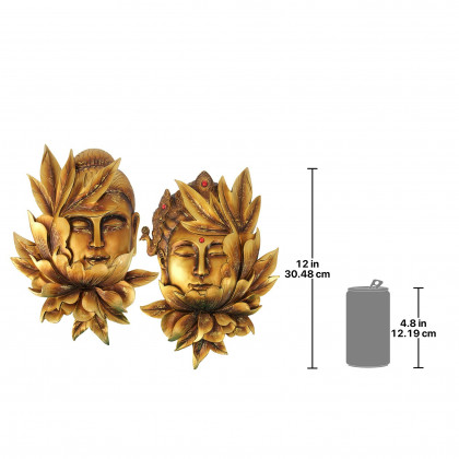 Toscano - Set of 2 Enlightened Deities Buddha and Guan Yin Wall Sculptures