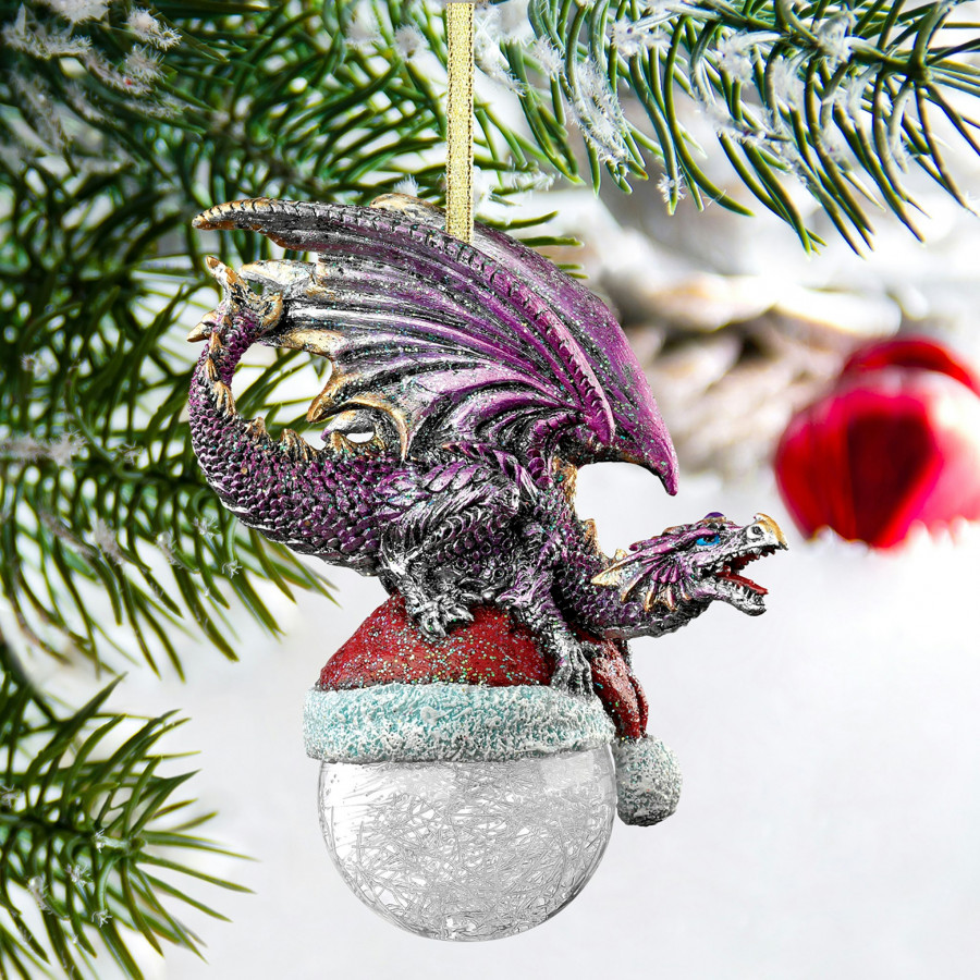 Toscano - North Pole Dragon Holiday Ornament