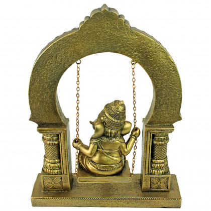 Toscano - Lord Ganesha Elephant God Swinging on a Jhoola Hindu Statue