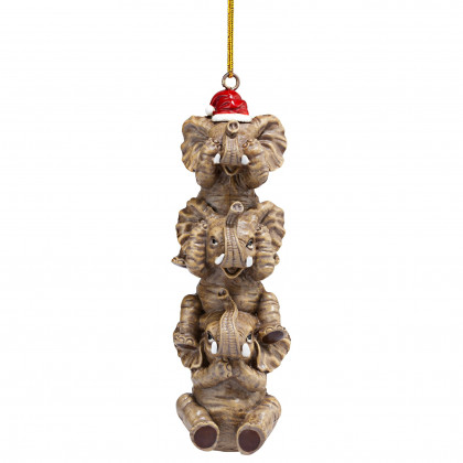 Toscano - See Speak Hear No Evil Elephant Holiday Ornament
