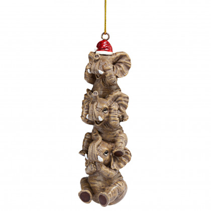 Toscano - See Speak Hear No Evil Elephant Holiday Ornament