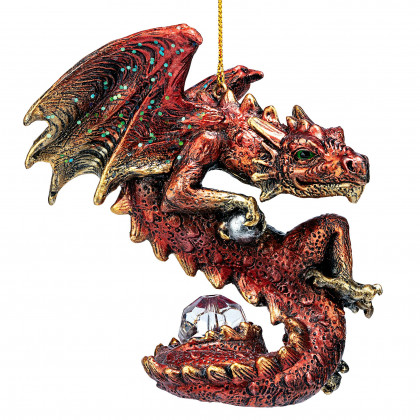 Toscano - Christmas Light Protector Dragon 2021 Gothic Holiday Ornament