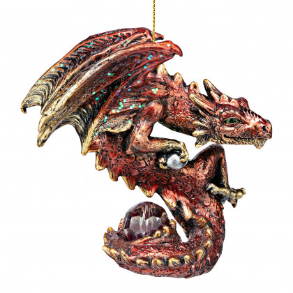 Toscano - Christmas Light Protector Dragon 2021 Gothic Holiday Ornament