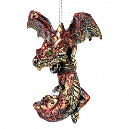 Toscano - Christmas Light Protector Dragon 2021 Gothic Holiday Ornament