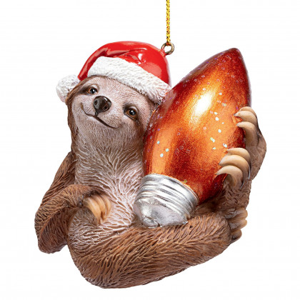 Toscano - Santa Holiday Season Sloth Christmas Ornament