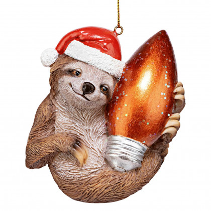 Toscano - Santa Holiday Season Sloth Christmas Ornament