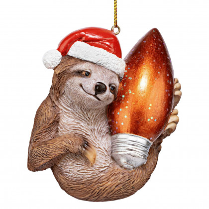Toscano - Santa Holiday Season Sloth Christmas Ornament