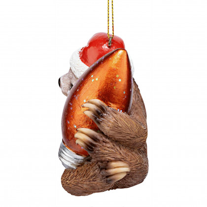 Toscano - Santa Holiday Season Sloth Christmas Ornament