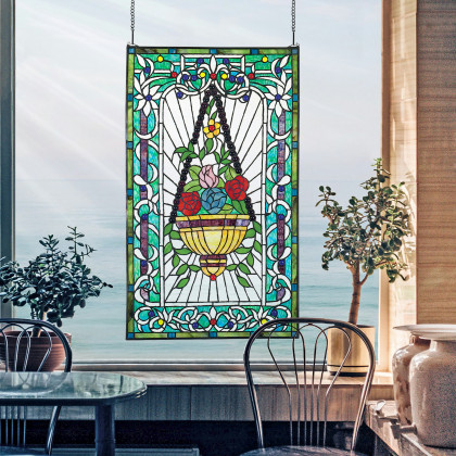 Toscano - Le Fenetre des Fleurs Stained Glass Window