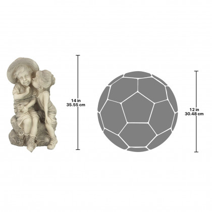 Toscano - Kissing Kids Boy and Girl Statue