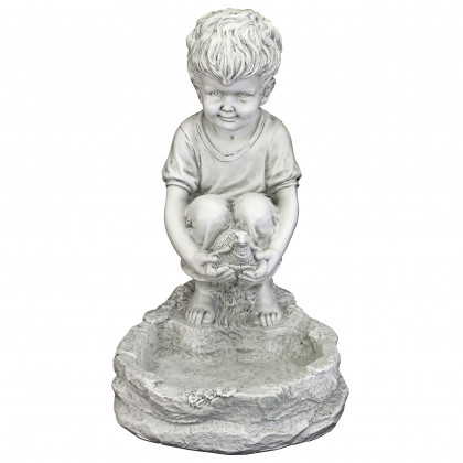 Toscano - Tommy at the Turtle Pond Little Boy Birdbath Statue