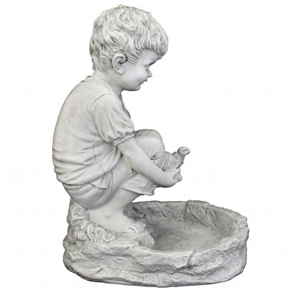 Toscano - Tommy at the Turtle Pond Little Boy Birdbath Statue