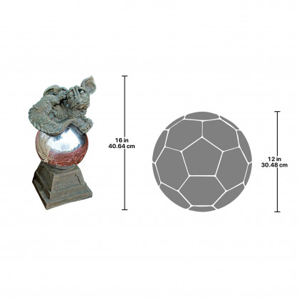 Toscano - Mayze the Dragon Protector of the Orb Gazing Globe Statue