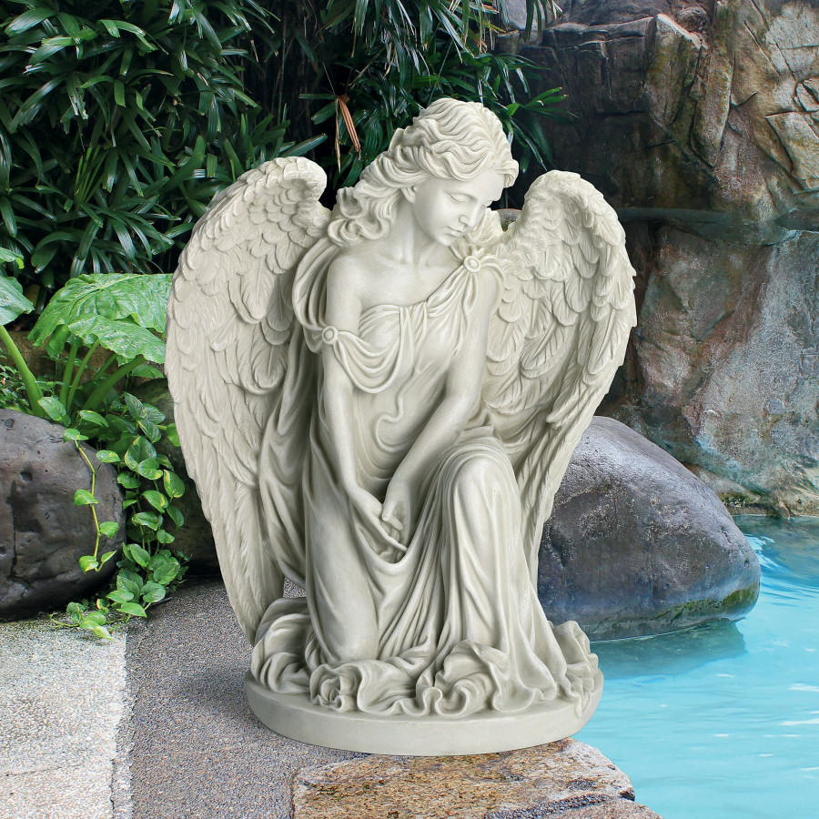 Toscano - Quiet Countenance Praying Angel Garden Statue