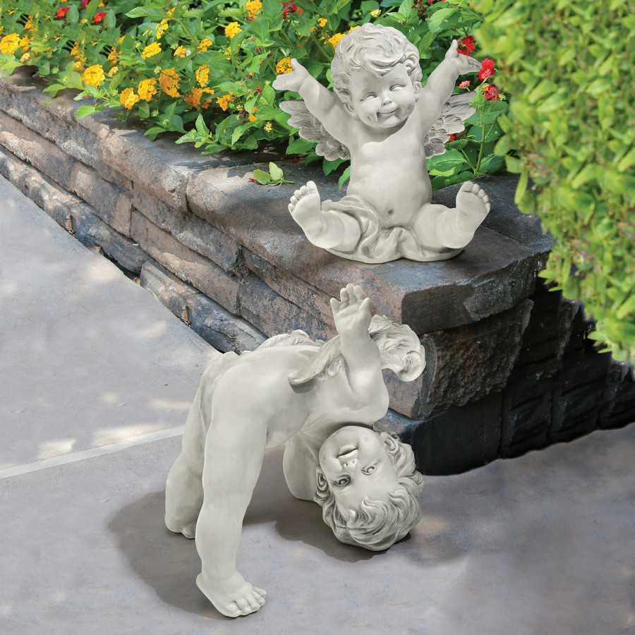 Toscano - Set of 2 Topsy and Turvey the Cherub Twins Statues