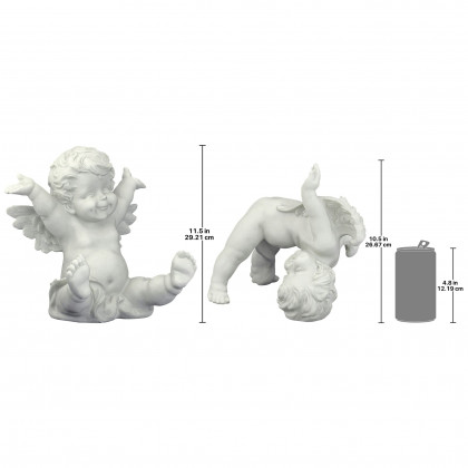 Toscano - Set of 2 Topsy and Turvey the Cherub Twins Statues