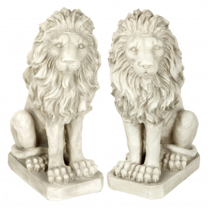 Toscano - Set of Mansfield Manor Lion Sentinel Statue Left and Right