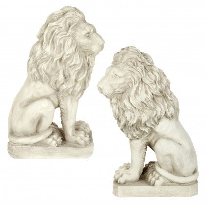 Toscano - Set of Mansfield Manor Lion Sentinel Statue Left and Right