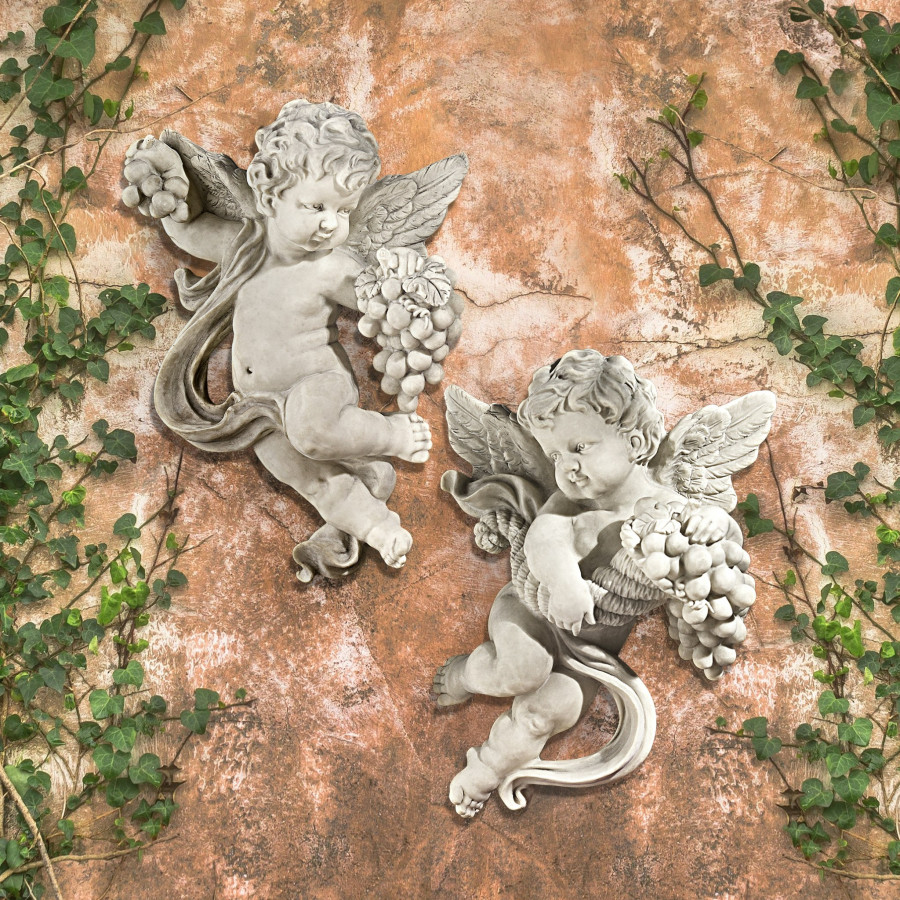 Toscano - Cherub Harvest Angel Wall Sculptures