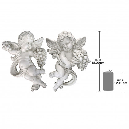 Toscano - Cherub Harvest Angel Wall Sculptures