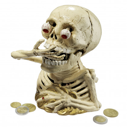 Toscano - Bugged-Out Hungry Skeleton Mechanical Coin Bank
