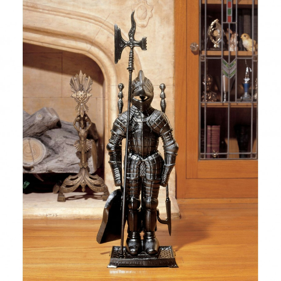 Toscano - The Black Knight Fireplace Tool Ensemble