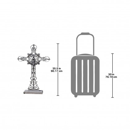 Toscano - The Veneration Our Lady of the Roses Iron Cross Statue