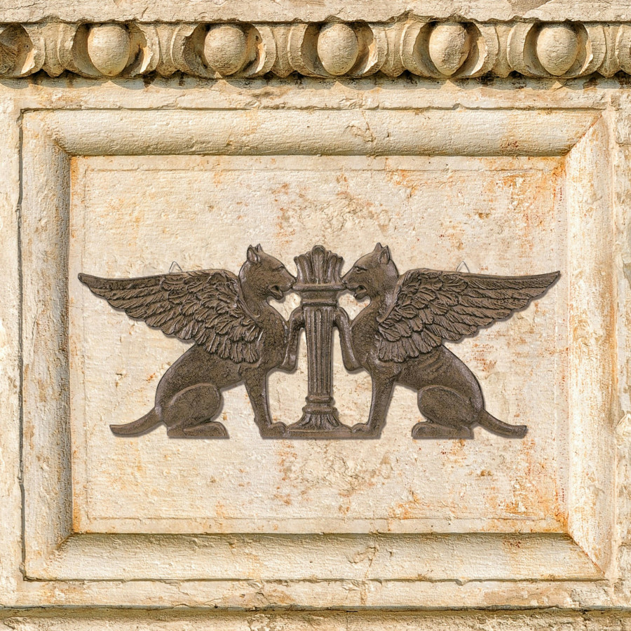 Toscano - Griffin Ornamental Iron Architectural Pediment