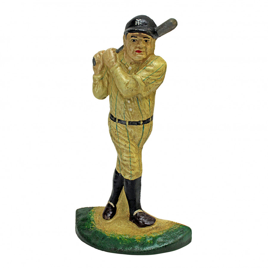 Toscano - Baseball Player Sculptural Doorstop in Cast Iron