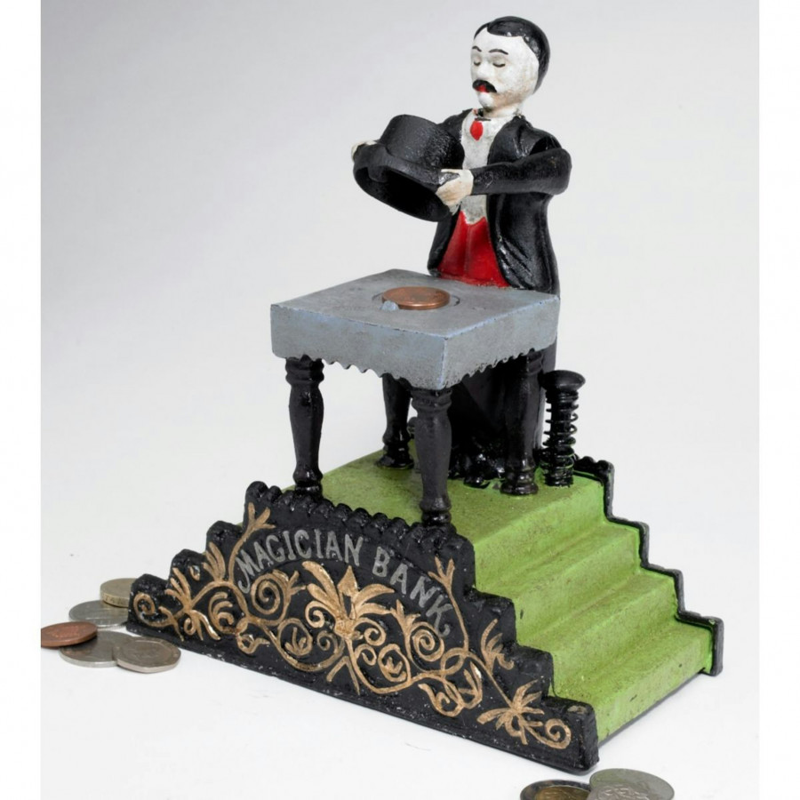 Toscano - Maitland the Magician Authentic Mechanical Coin Bank