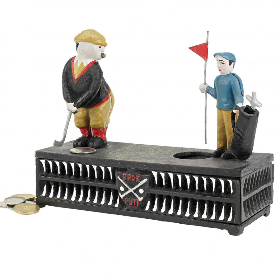 Toscano - The Golfer This Putt is for a Birdie Collectors Mechanical Coin Bank