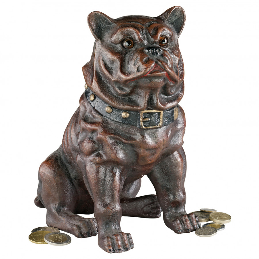 Toscano - Boss the Sitting British Bulldog Collectors Still Action Coin Bank
