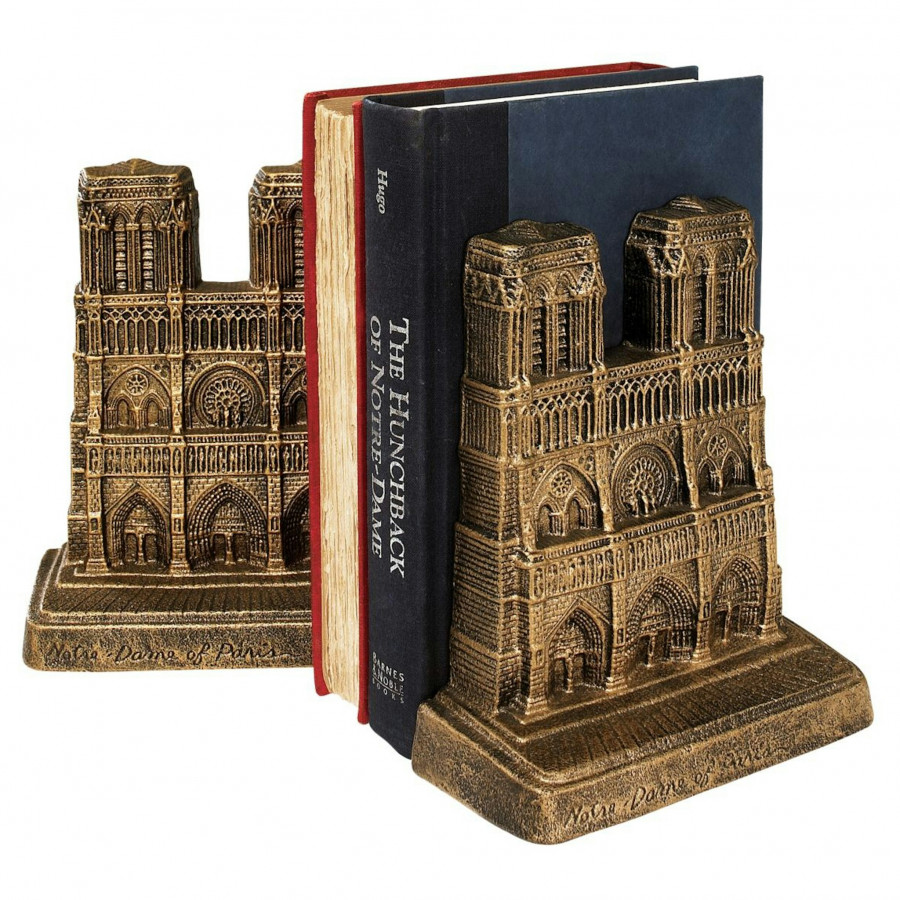 Toscano - Notre Dame of Paris Sculptural Bookends in Cast Iron
