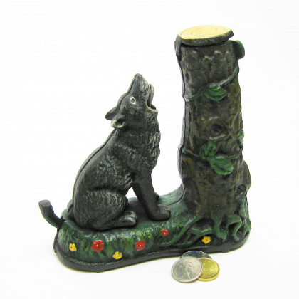 Toscano - Wolf and Squirrel Collectors Die Mechanical Coin Bank